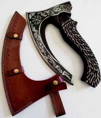 Hacha cortadora de pizza vikinga | Rueda de pizza rústica forjada a mano | Regalo de chef para él Foto 1 de 4