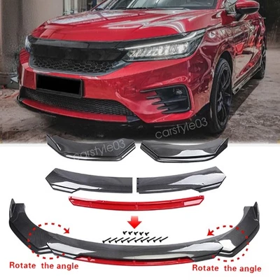 Carbon Fiber Style Front Bumper Lip Spoiler Splitter For Honda City 2010-2022 Foto 1 de 4