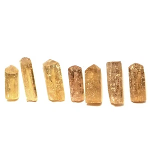 50.09 Carats Natural Brazilian Imperial Topaz 7 Crystal Lot USA Free Shipping - Picture 1 of 17
