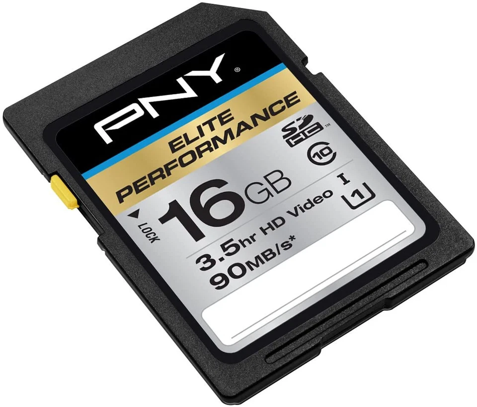 PNY 16G HD Elite class 10 SD card for Canon 1100D S5 SX10 SX20 SX30 SX40 IS SX50 - Image 1 of 1