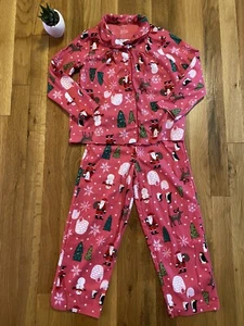 Carters girls size 5 adorable pink holiday Christmas pajama set EUC - Picture 1 of 8
