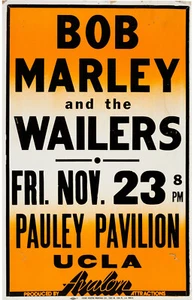 BOB MARLEY & THE WAILERS Concert Window Poster UCLA 1979 - reprint - Picture 1 of 1