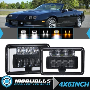 Pair 4x6"INCH LED Headlights Hi/Lo Beam DRL For Chevy C10 Pickup truck 1980-1986 - Bild 1 von 12