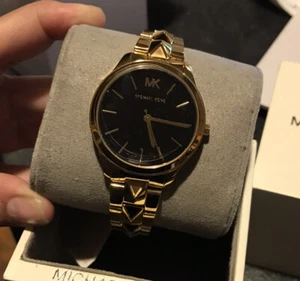 Michael Kors Runway Quartz Black Dial Stainless Steel Ladies Watch Mk6669 - Picture 1 of 7