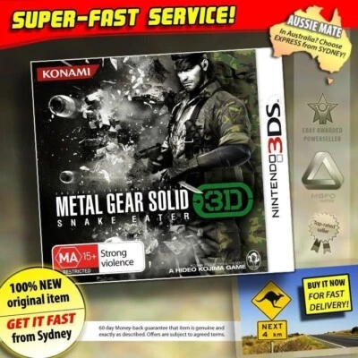 Metal Gear Solid 3 Snake Eater 3D *NEW *PAL *RARE for AU Nintendo 3DS 2DS XL MGS - Image 1 of 4