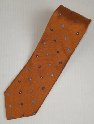 Corbata de lujo Ermenegildo Zegna 100 % seda naranja azul cachemir Foto 1 de 4