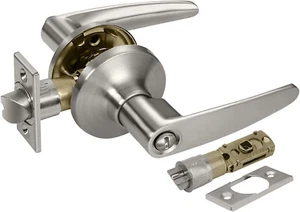BESTTEN Privacy Door Lever Set with Removable Latch Plate, Roma Series, Nickel - Picture 1 of 1