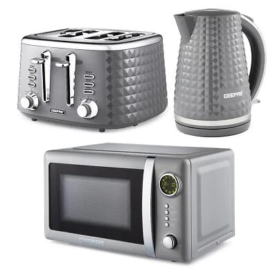 GEEPAS Digital 20L Microwave, Argyle Colletion 1.7L Kettle & 4 Slice Toaster Set - Image 1 of 4