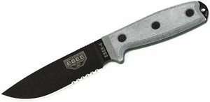 ESEE Knives 4 Black Blade Serrated Edge Coyote Sheath ESEE-4S - Picture 1 of 2