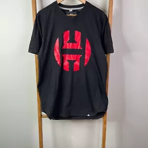 Adidas James Harden Crazy X Logo Shirt Mens Large Black Short Sleeve Crew Neck - Picture 1 of 9