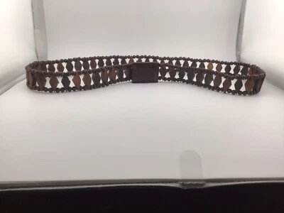 Cinturón de madera de colección años 70 34”L belleza bohemio hippie ambiente groovy cadera hallazgo raro Foto 1 de 4