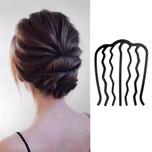 3 Pcs Hair Side Combs Vintage Hair Fork Clip U Shape French Twist Hair Pin - Picture 1 of 9