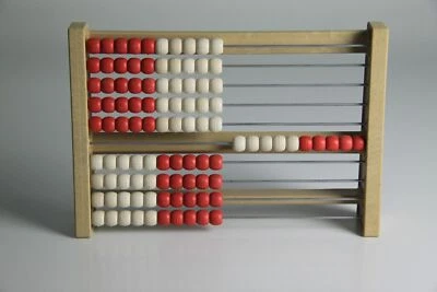 WISSNER AKTIV LERNEN 100`er Rechenrahmen rot-weiß, Abakus, student`s abacus, System "Kühnel" ReWood®