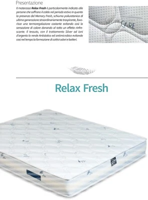 Materasso Relax Fresh in schiuma Memory Foam acquapur 24cm anallergico ortopedic - Immagine 1 di 3