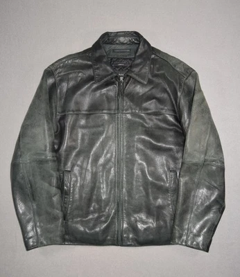 Chaqueta Claiborne Mujer XL Cuero Negro Motociclista Piel de Cordero Edredón Forrado Cremallera Completa Foto 1 de 4