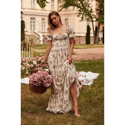 ALAMOUR THE LABEL Calida Maxi Dress Floral Embroidered Coquette Fairy Small - Image 1 of 4