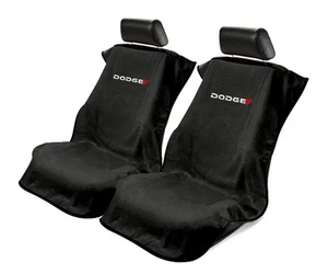 Seat Armour 2 Piece Front Car Seat Covers For New Dodge - Black Terry Cloth - Picture 1 of 1