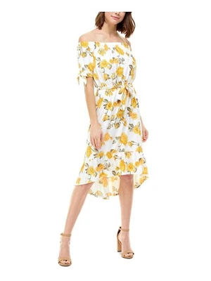 PLANET GOLD Womens Tie Short Sleeve Below The Knee Evening Hi-Lo Dress - Image 1 of 3