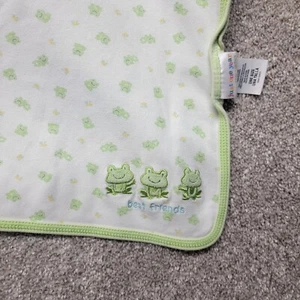 Carter's JUST ONE YEAR Green White Frogs  Baby Blanket Lovey Best Friends - Picture 1 of 6