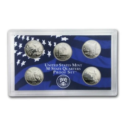 2008 S - 50 State Quarters Series - 5 Clad Quarter Proof Set - Image 1 of 4