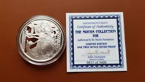 2017 ALFONSE MUCHA COLLECTION - #1 JOB 1ST IN SERIES 1 OZ SILVER PROOF WITH CERT - Picture 1 of 6