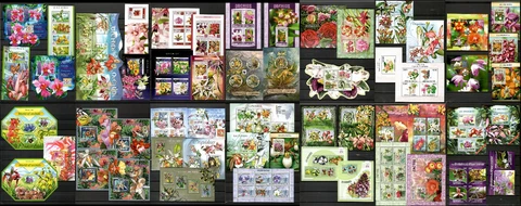 FLOWERS Orchids Cactus Roses - Collection 56 sheets MNH Michel CV561€ #CNA180 Cover