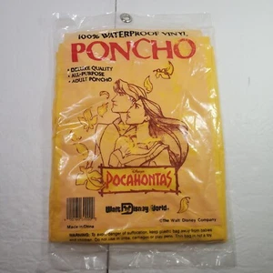 Vintage Walt Disney World Pocahontas 90er Regenponcho in Tasche hellgelb RAR! - Bild 1 von 6