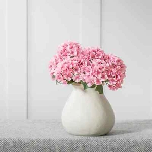 Gallery x 3 Pink Hydrangea Stems faux flowers 31cm Home Garden - Picture 1 of 3