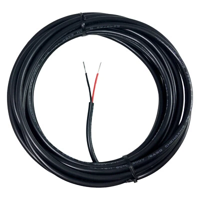 PROP AND SCENERY LIGHTS, LLC 20’ 16/2 round cable low voltage DC for power supplies red black wires 16 gauge