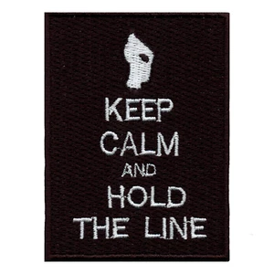 Gestickter Aufnäher Keep Calm And Hold The Line Gaming Bügelbild - Bild 1 von 2