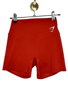 GYMSHARK Girls Tween Red Athleisure High Rise Stretch Bike Pants Shorts Size 12 - Picture 1 of 5