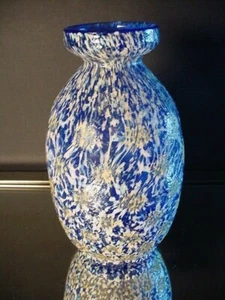 Scarce Dugan Glass Cobalt Starburst Dimple Sake Vase Circa 1905 Art Nouveau - Picture 1 of 5