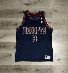 Vintage Champion Denver Nuggets Mahmoud Abdul Rauf Jersey Sz 48 XL 90s - Picture 1 of 6