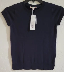 Bonpoint Girl's Short Sleeve Crew Neck Sweater Navy Blue Size 36 (XS) (France) - Picture 1 of 8
