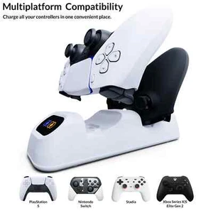 Duo-Charge Dock Xbox Series XS/Stadia/Playstation 5/Nintendo Switch White - Picture 1 of 4