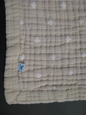 LITTLE UNICORN Taupe Cross Algodón Muselina Edredón Bebé Transpirable Ligero 25/35 Foto 1 de 4