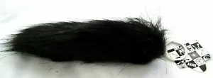 UNISEX SOLID BLACK 7" FAUX FOX TAIL KEYCHAIN RING TASSEL BELT CLIP-BRAND NEW! - Picture 1 of 1