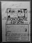 PHONOGRAPHE EDISON  1908 publicit advert