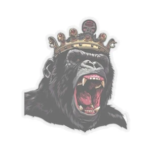 Aggressive King Kong Crown wearing monster legendary Kiss-Cut Sticker vinyl - Picture 1 of 13