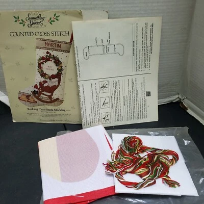 Mecedora de Navidad Kit de Medias de Papá Noel Kit de Punto de Cruz Contado Abierto Foto 1 de 4