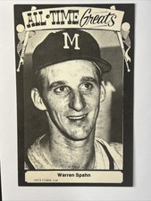 WARREN SPAHN Braves ~ 1973-80 TCMA All Time Greats Postcard *FSCardz*