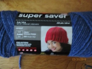 Red Heart Super Saver Solid Denim Blue 5 Oz. 100 % Acryl Kammgarn Gewicht #4.SDL - Bild 1 von 4