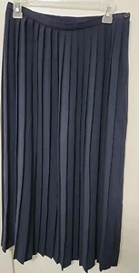 Gonna lunga plissettata vintage Talbots Navy A-Line taglia 10 made in USA vedi foto - Foto 1 di 7