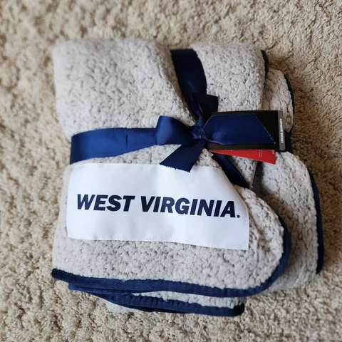 West Virginia Mountaineers: "Frosty Fleece" Team Blanket, Size 50x60 Inches, NWT Cover