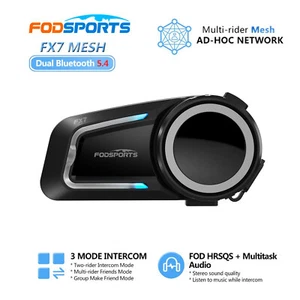 FOD FX7 Intercom Motorrad Headset Bluetooth Gegensprechanlagen MESH Multi Audio - Bild 1 von 20