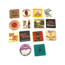 Vintage Beer Mat Beermat Collection 1970s Alcohol Coasters Bundle Job Lot x 14