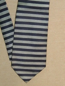 Brooks Brothers USA Krawatte/Krawatte Seide marineblau silber Streifen 58"x3,5" - Bild 1 von 6