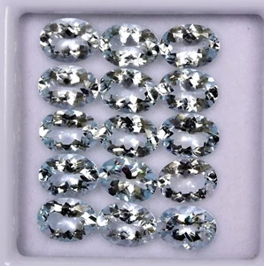 8x6 MM Naturale Acquamarina Taglio Ovale Lotto 05 Pezzi 4.84 Cts Calibrata Loose - Picture 1 of 4