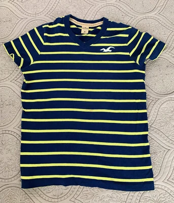 Camiseta Hollister California Azul Y Amarillo Cuello en V Talla M Foto 1 de 3