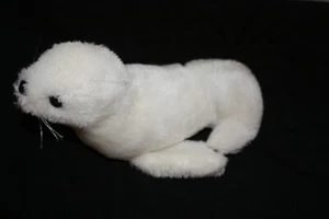Vintage Arctic Harp Seal R Dakin Plush White Seal  9.5" Nutshell filled 1976   - Picture 1 of 8